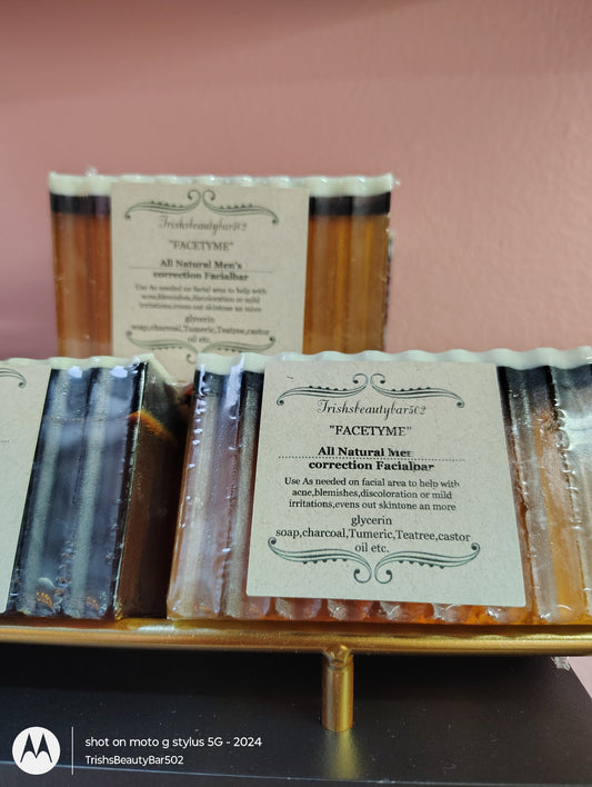 "FACETYME " ALL NATURAL MEN'S CORECTION FACIALBAR